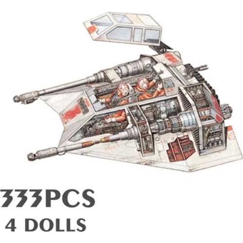 Fit 100% 333PCS 20th Edition Star Space Ship Wars Snowspeeders Snowfielded Aircraft AT-RT Building Blocks Bricks Kid Gift Toys