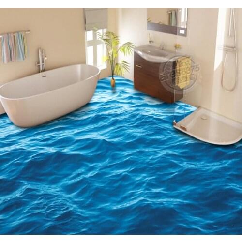 3D Floors water wave mural backdrop Beach floor murals in wallpapers Waterproof floor mural painting