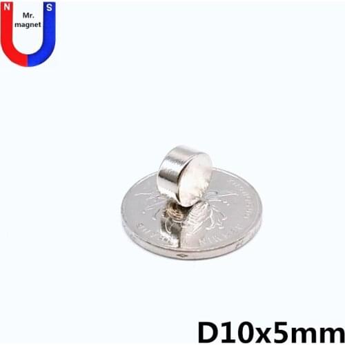 50pcs 10x5 magnet 10mm x 5mm Super strong sticking neo neodymium D10x5 magnets N35 10*5mm permanent magnet 10*5 free shipping