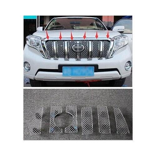 6x Honeycomb Style Front Grille Mesh Cover Trim for Totota Prado FJ150 2014-2016