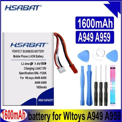 HSABAT A949 1650mAh Battery for WLtoys K969 K979 K989 K999 P929 P939 RC Car Parts 2s Batteries