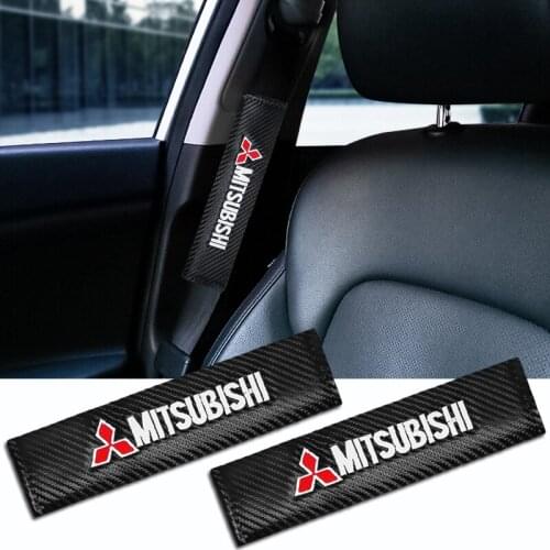 2PCS Car Styling Seat Belt Cover Seat Belt Shoulder Guard For Mitsubishi ASX Lancer 10 Pajero Outlander L200 Auto Accessories