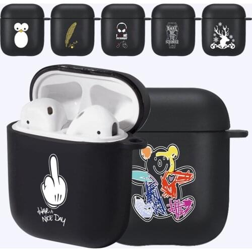Earphone Case for Apple Airpods 1st /2nd Generation Soft Silicone Bluetooth Wireless Headphone Cover Simple and cute Pattern