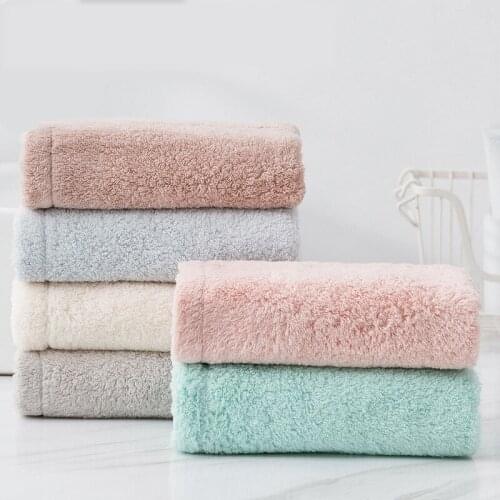 Pure Cotton Premium Face Cleaning Towel for Adult Fluffy Soft Absorbent Solid Color Vs Pink Gray Hand Towels Bathroom Home Hotel