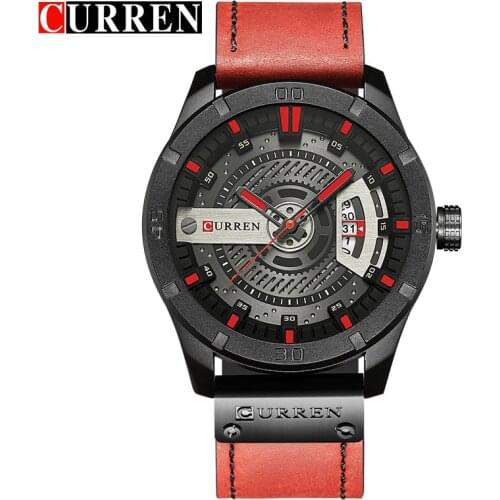 CURREN Top Brand Luxury Fashiong Casual Business Wristwatch Leather Strap Male Clock Military Quartz Men Watches Reloj Hombre