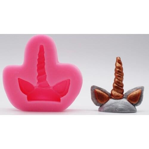 Unicorn Corner Shape Fondant Silicone Mould Chocolate Biscuits Molds Candy Cooking Pastry Baking Cake Wedding Decorating Tools