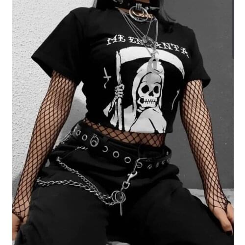 Gothic death me encanta T-Shirt 100% Cotton funny unisex women tumblr graphic casual grunge hipster quote Fashion tshirt top tee
