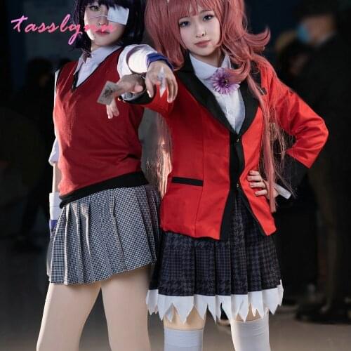 Anime Kakegurui Cosplay Yumemite Yumemi Compulsive Gambler Cosplay Costume Japanese High School Uniform Girl Clothes Suits