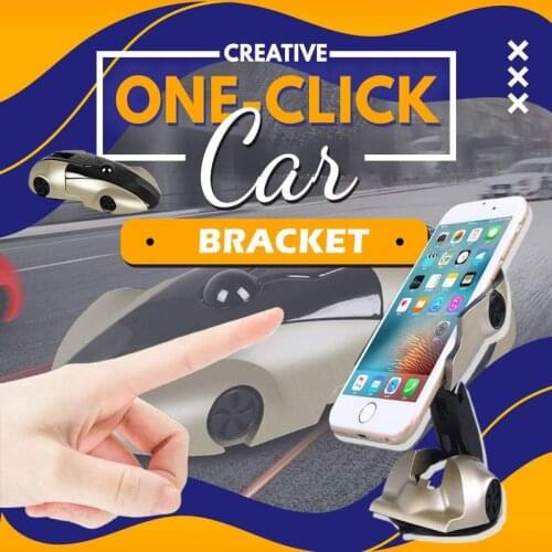 Creative One-click Folding Car Bracket Universal Auto Phone Holder Strip Holder Stand For iPhone Samsung Xiaomi GPS Car Mount