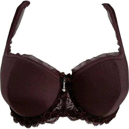 Lace Rhinestone Bowknot Underwire Sexy Demi Bra for Women 1/2 Cup Underwire Lingerie Plus size Female Underwears Gift BRB017C