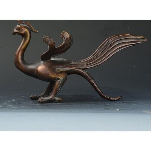 China antigua estatua de bronce tallada a mano --- dragón ChiLong