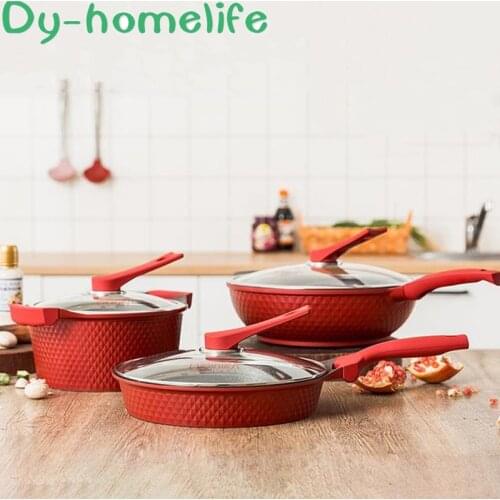 Maifan Stone Non-stick Pan Single Handle Wok Pan Frying Pan Double Ear Soup Pot Open Fire Induction Cooker Home Kitchen Supplies