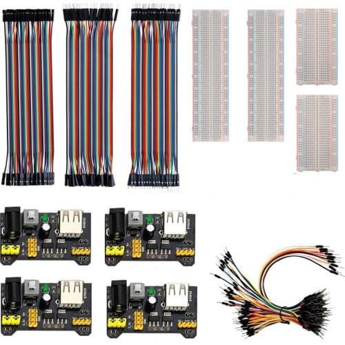 MB102 Breadboard Power Supply Module 185pcs dupont wire male to female to male Breadboard Jumper Wires for Arduino breadboard