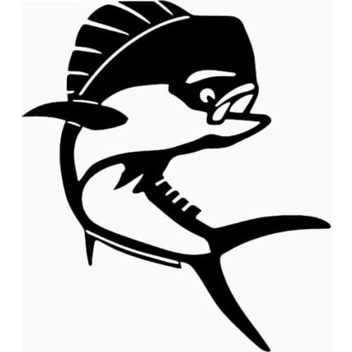 Maxi Fish Sea Life Decals High Quality Car Window Decoration Personality Pvc Waterproof Decals Black/white, 16cm*14cm