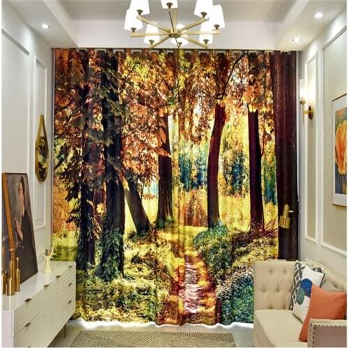 New plant flower curtain bedroom living room partition insulation sunscreen thickening blackout curtain