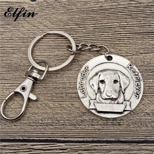 New Vintage Labrador Retriever Keychains Antique Silver Plated Labrador Retriever Key Chains Keyrings Pet Dog Jewellery