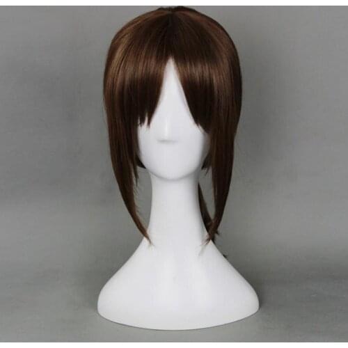 Anime Attack on Titan Ymir Cosplay Wig Aurgelmir Brown Short Ponytail Heat Resistant Synthetic Hair Wigs Pelucas + Wig Cap