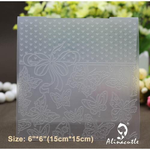 6"X6" PLASTIC EMBOSSING FOLDER scrapbook album card butterfly bow background decoration paper craft making