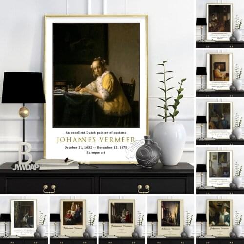 Johannes Vermeer Poster, Vermeer Girl Reading A Letter At An Open Window Canvas Painting, Baroque Style Vintage Art Home Decor