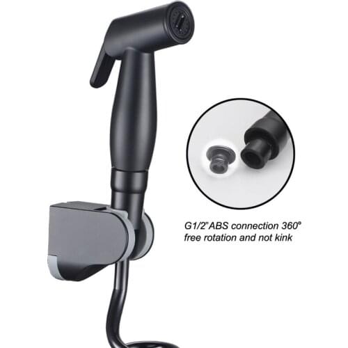Bathroom supplies matt black bidet nozzle ABS toilet companion universal flusher set three-piece anal flusher