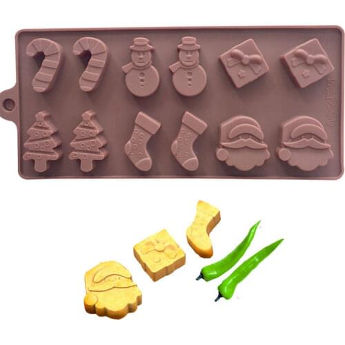 Christmas Series Silicone Chocolate Mold for Ice Tray Pudding Bread Cookies Dessert Santa Sock Tree Baking Pan Decorating Tools