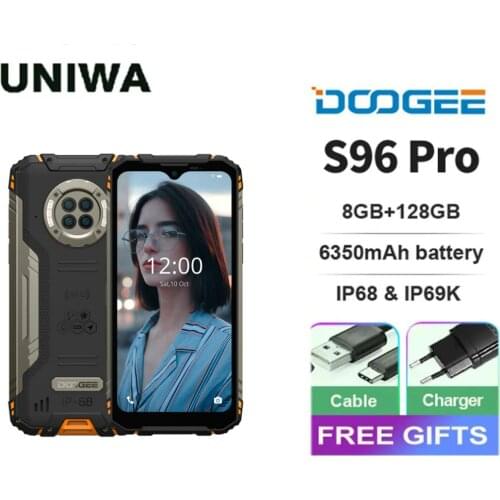 DOOGEE S96 Pro Rugged Phone Helio G90 Octa Core 8+128GB NFC 6350mAh Smartphone 20MP Infrared Night Vision Camera Cellphone
