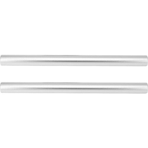 Haoge VA-PR20W 20cm (7.9 Inch) Long Aluminum Alloy Rod 15mm Rods with M12 Thread for Camera Rail Support System Silver