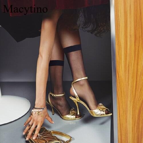 Rhinestone bow love decoration ladies high heels round toe stiletto high heels fashion party high heel sandals