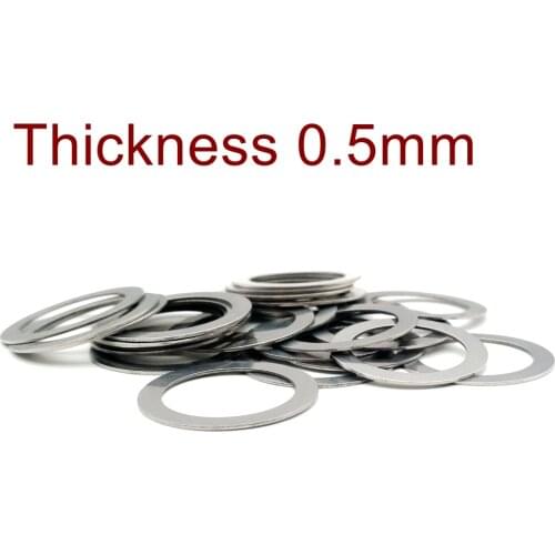 Thickness 0.5mm Stainless steel Flat Washer Ultra thin gasket High precision Adjusting gasket M3-M60 Thin shim SUS304