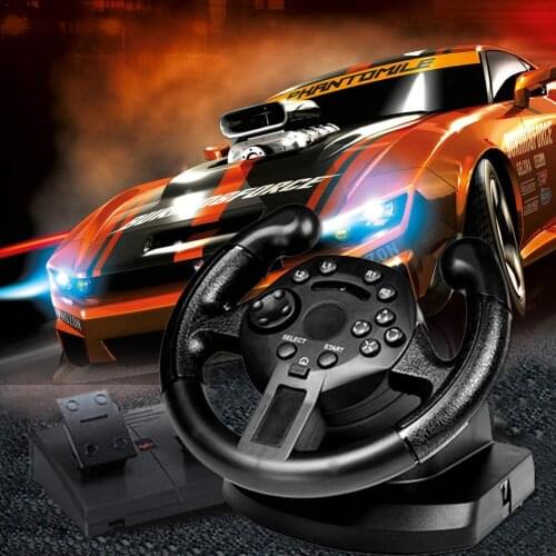 USB Joystick Game Racing Steering Wheel For PS3/PC D-INPUT/X-INPUT Simulated Driving Controller Vibration Games Accessories