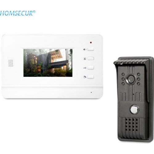 HOMSECUR 4.3inch Video Door Entry Phone Call System with Outdoor Monitoring for Apartment XC003+XM402
