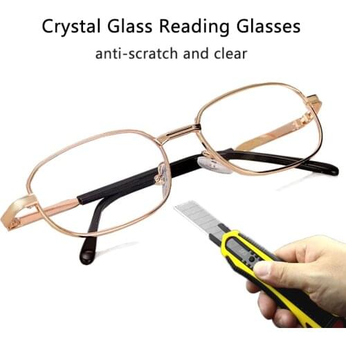 High Quality Unisex Glass Lens Anti-Scratch ReadingGlasses Clear Diopter Eyeglasses +1.0 1.5 2.5 3.0 3.5 4.0