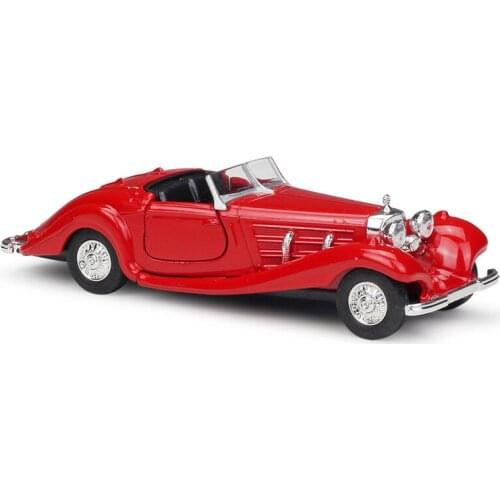 WELLY 1:36 1936 Mercedes-Benz 500K Alloy Luxury Vehicle Diecast Pull Back Car Model Goods Toy Collection
