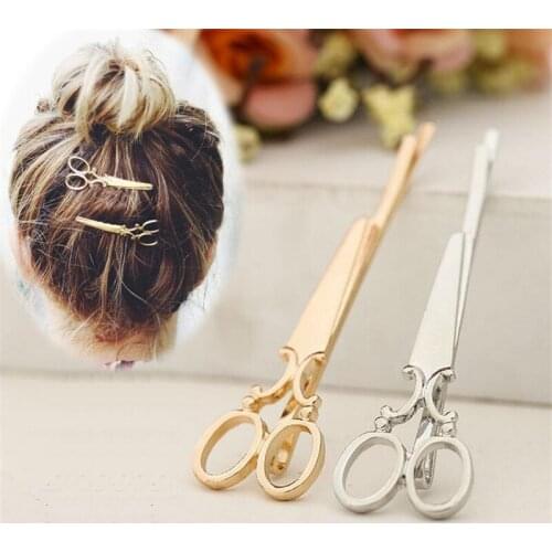 1Pcs Fashion Pair Of Hair Clips For Women Cute Fancy Scissors Comb Bobby Pin Accessories Gifts