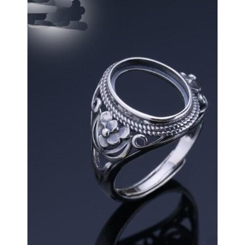 10*14mm 925 STERLING SILVER Semi Mount Bases Blanks base blank Pad VINTAGE rings ring Setting set jewelry gift diy A4940