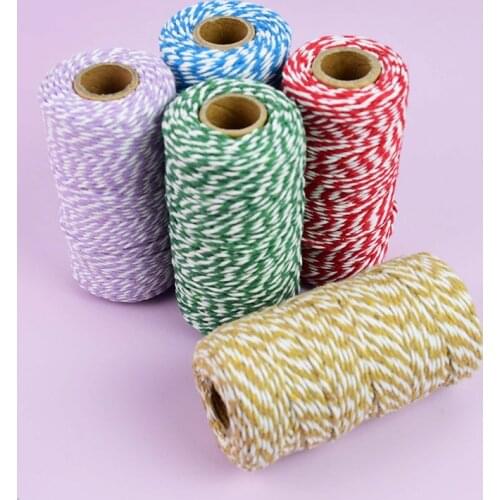 100m/roll 2mm Cotton Thread Rope Baker wrapped DIY Handmade Sewing Accessories Wedding Party Gift Wrapping Supplies