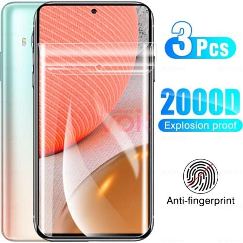 3Pcs Full Cover Lens Hydrogel Film For Samsung Galaxy A72 72 SM-A725F 6.7" Protective Film Screen Protection Protector Not Glass