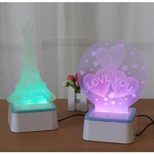 3D table lamp toys creative confession gift colorful color touch night light