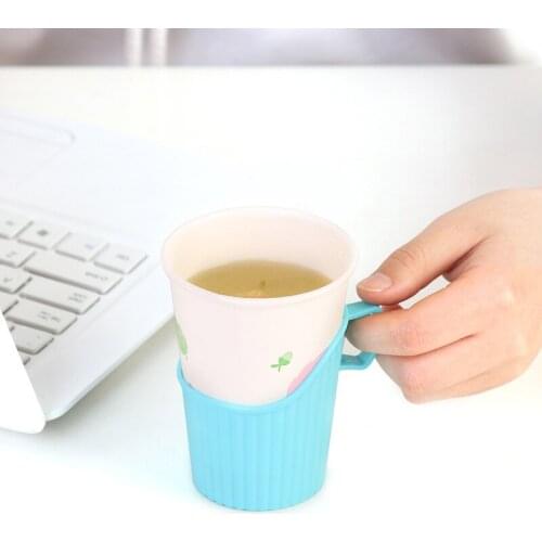 4pcs Disposable paper cup holderBrace Plastic Heat Resistant Insulated Cup Saucer Glass Cup Saucer Brace Cup