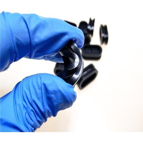 ROHS certificated 50pcs opening hole 12X26mm black color oval rubber crate protective ring oval rubber grommets for switch box