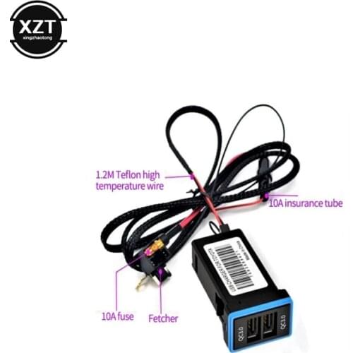 QC3.0 Quick charge Car Charger QC3.0 Quick charge Double USB Phone PDA DVR Adapter Plug & Play Cable For Toyota Series Cars