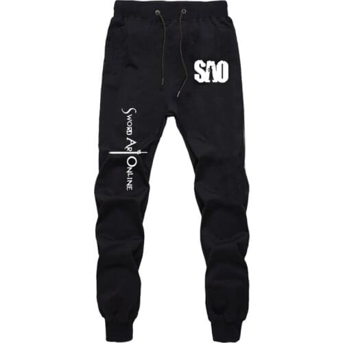 New Summer Fashion Casual Sweat Breathable Pants Casual Sword Art Online SAO Men Women Cotton Straight Jogger Jogging Trousers