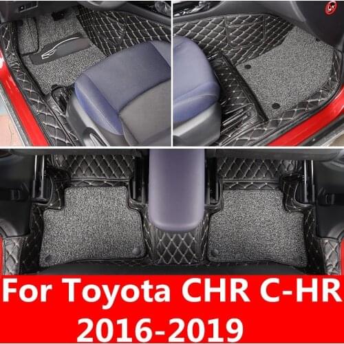 For Toyota CHR C-HR 2016-2019 Car mat car interior special decorative pieces all surrounded by silk ring leather mat carpet