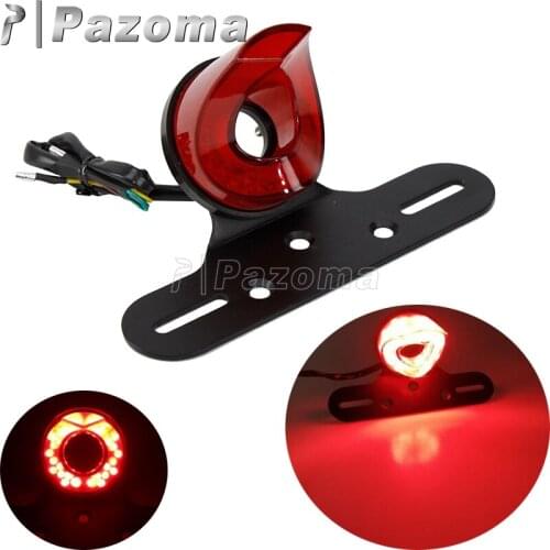 Emark E11 LED Tail Light Motorbike License Plate Holder Rear Brake Light For Harley Chopper Bobber Honda Suzuki Cafe Racer Moto