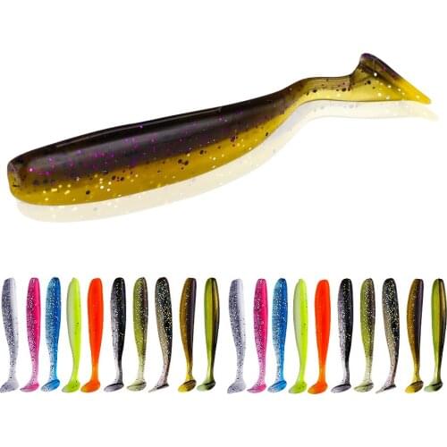 Easy Shiner Soft Lures 7cm Worm Double Colors Artificial Silicone Bait Bass Jig Wobbler Swimbait Tackle Fishing Line 25cm