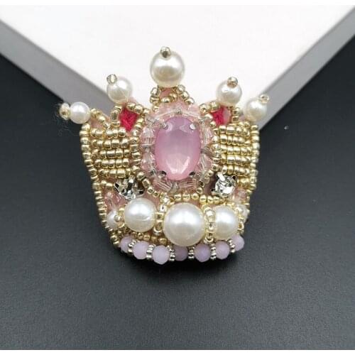 French hand-embroidered beaded crown patch for high-quality clothing accessories, hats, bags, and bags decoration patch sewing