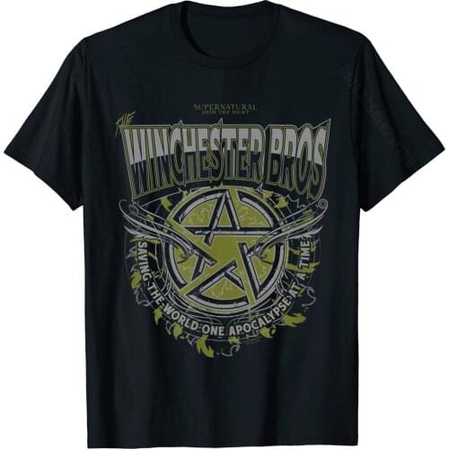 Supernatural Winchester Bros T-Shirt T Shirts For Men Summer Tees New Arrival Simple Style Cotton