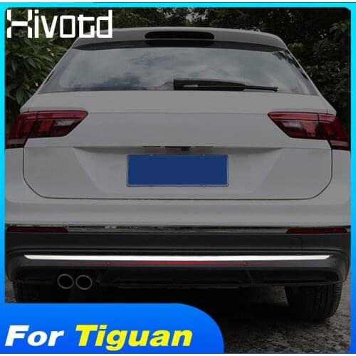 Hivotd For Volkswagen Tiguan MK2 2019 2018 Stainless Rear Tail Trunk Lid Molding Trims Strip Cover Trim accessories car styling