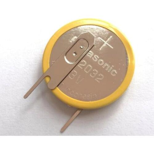 2pcs/lot CR2032/1VS1 3V Lithium Battery with 2 Soldering Pins Button Coin Batteries Cell CR2032