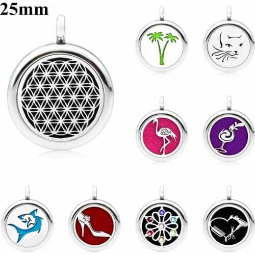 Flower of life 25mm Aromatherapy Locket Soccer Perfume Essential Diffuser Locket pendant (free chain & 5pads)